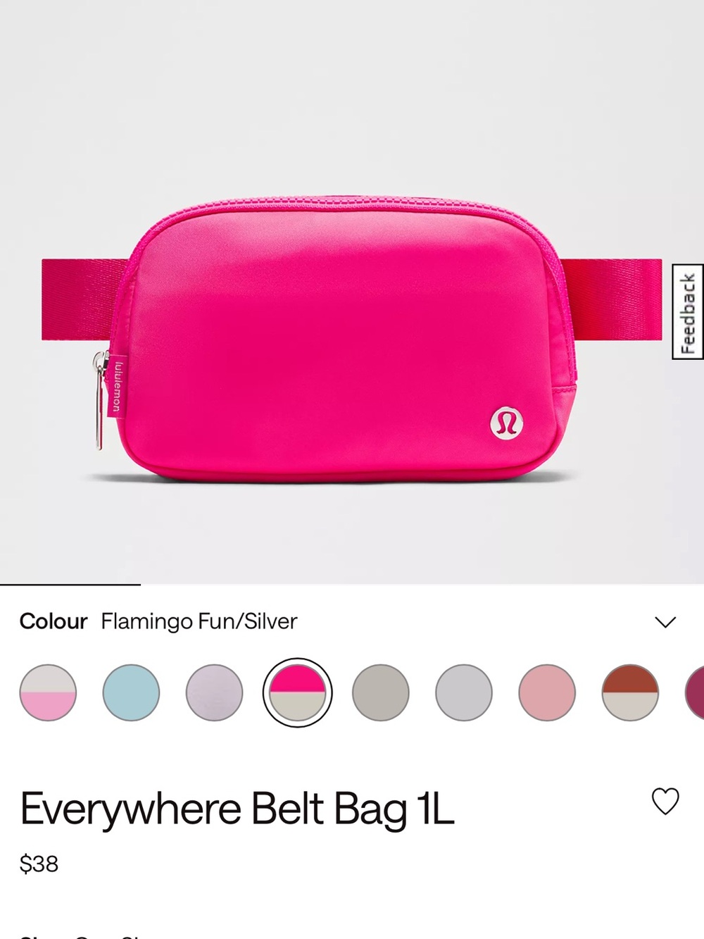 NWT LULULEMON Bubblegum/neon pink Everywhere Belt Bag